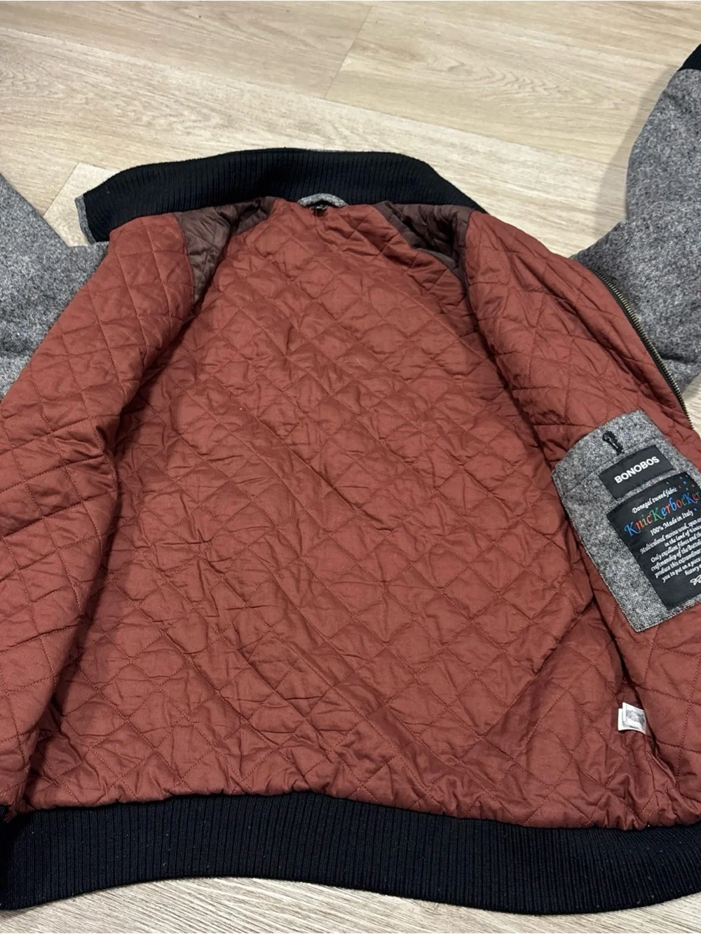 Bonobos Donegal Tweed Bomber Jacket Mens Size M Italy Knickerbocker Bottoli